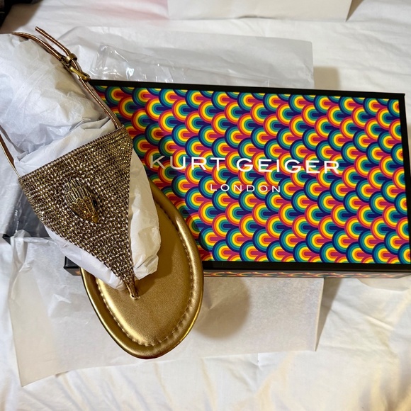 BRAND NEW KURT GEIGER GOLD SANDALS - Picture 5 of 7